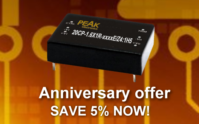 Jubiläumsangebot Juni 2023: 20CP-1.6X1R-xxxxE/Z4:1H5 - Der leistungsstarke 20 Watt DC/DC-Spannungswandler
